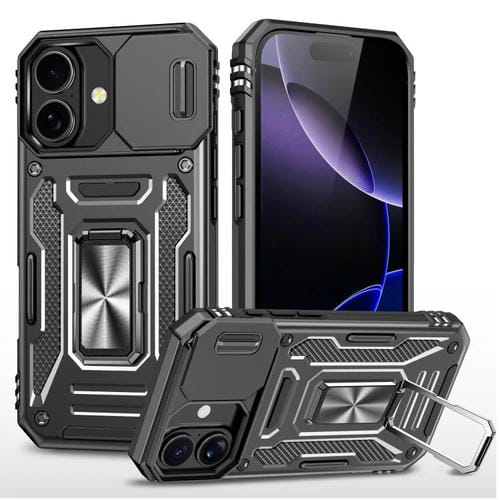 Funda protectora de PC + TPU para cámara de iPhone 17 (negra)