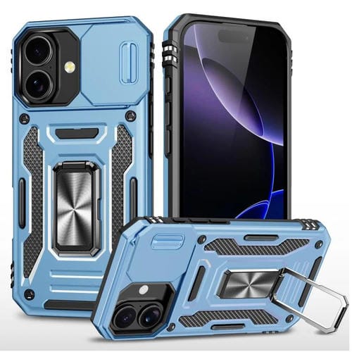 Funda protectora de PC + TPU para cámara de iPhone 17 (azul claro)