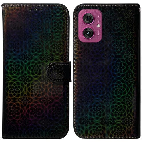 Funda de Cuero con Hebilla Magnética para Motorola Moto G55 (Negro)
