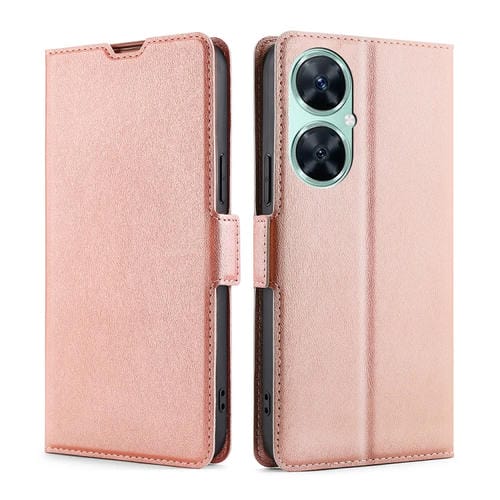 Estuche de Cuero para Huawei Enjoy 60 Pro / Nova 11I con Tapa Horizontal y Hebilla Lateral (Oro Rosa)
