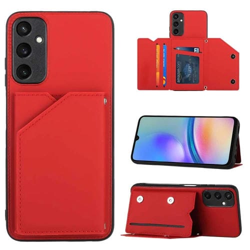 Funda para Teléfono Samsung Galaxy A05S Skin Feel PU + TPU con Ranuras para Tarjetas (Rojo)