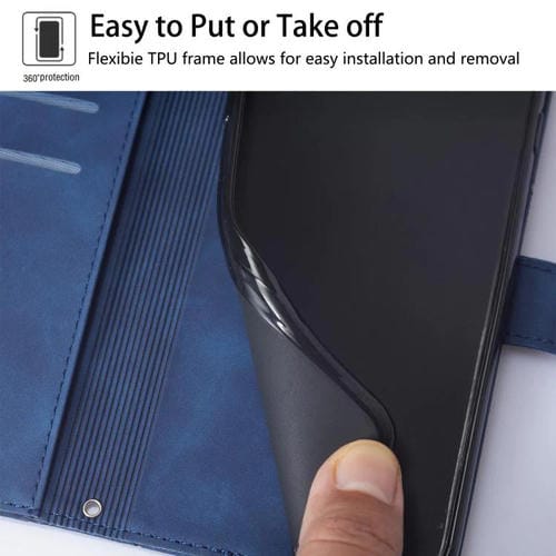 Funda de cuero con tapa y relieve 3D para Tecno Camon 40 Premier (azul)