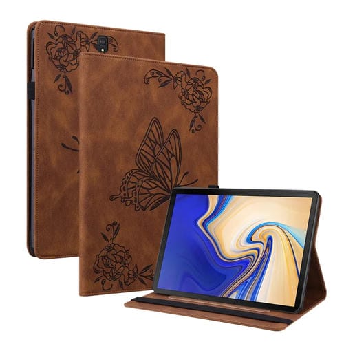 Funda para Tablet Samsung Galaxy Tab S4 10.5 Sm-T830 Cuero Relieve Flor de Mariposa (Marrón)
