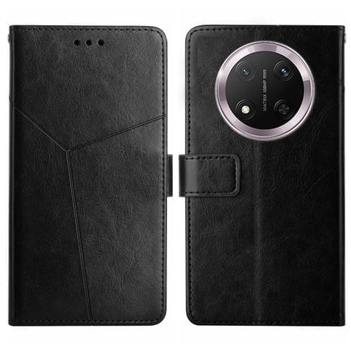Funda de Cuero con Tapa y PatrĂłn en Forma de Y para Honor X9C (Negro)