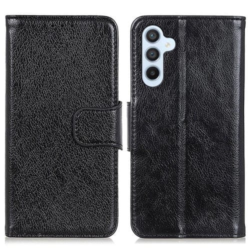 Funda para Samsung Galaxy A55 5G Cuero Textura de Napa (Negro)
