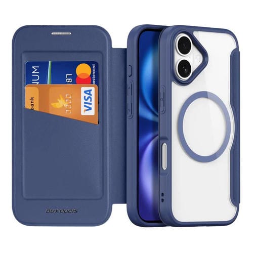 Funda de cuero DUX DUCIS Skin X Pro Series para iPhone 17, con Magsafe PC + TPU (azul)