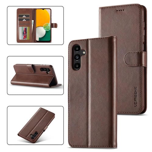 Funda para Teléfono Samsung Galaxy A15 Lc.Imeeke Cuero Textura de Becerro (Café)