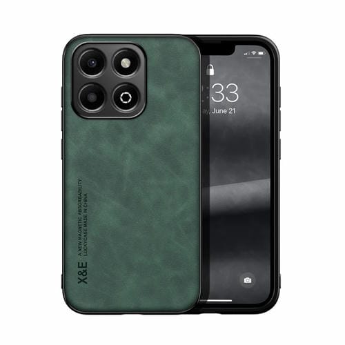 Funda de Cuero Magnética para Honor X6B con Parte Trasera de Tacto Piel (Verde)