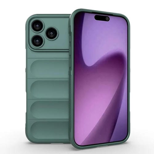Funda de TPU + franela Magic Shield para iPhone 17 Pro Max (verde oscuro)