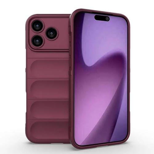 Funda de TPU + franela Magic Shield para iPhone 17 Pro Max (rojo vino)