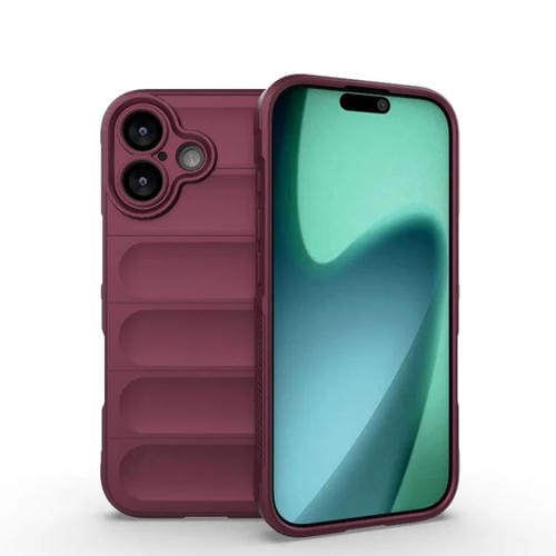 Funda de TPU + franela Magic Shield para iPhone 17 (rojo vino)