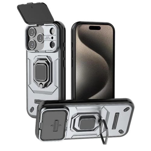 Funda deslizante Camshield de TPU + PC a prueba de golpes con soporte para iPhone 17 Pro (gris)