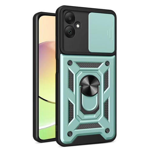 Funda para Teléfono Samsung Galaxy A05 Cubierta de Cámara Deslizante TPU + PC (Verde)