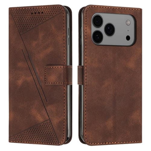Funda de cuero Dream Triangle con cordón para iPhone 17 Pro Max (marrón)