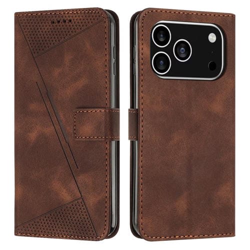 Funda de cuero Dream Triangle con cordón para iPhone 17 Pro (marrón)