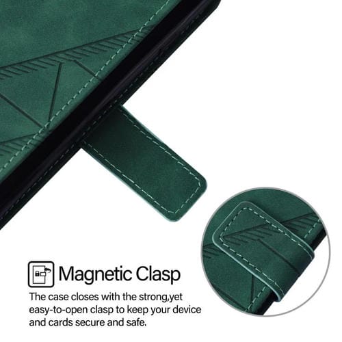 Funda de cuero con relieve 3D para Honor X6c 4G (Verde oscuro)