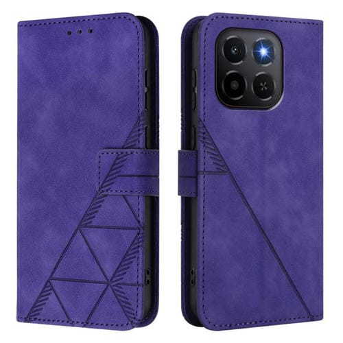 Funda de cuero con relieve 3D para Honor X6c 4G (morada)