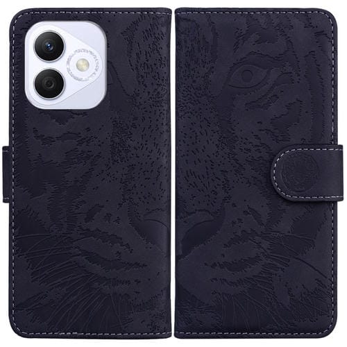Funda de Cuero con Tapa y Estampado de Tigre para Honor X60I (Negro)