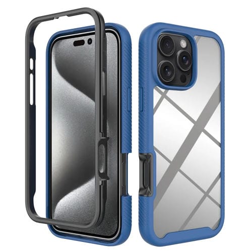 Funda para iPhone 16 Pro Max TPU Transparente con Diseño Cielo Estrellado a Prueba de Golpes (Azul Oscuro)