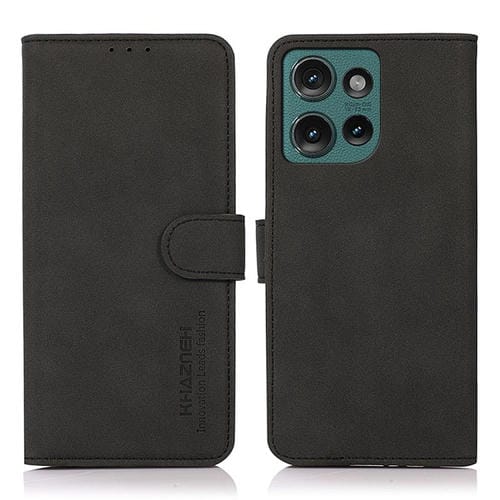 Funda de Cuero Khazneh para Motorola Edge 50 Neo con Textura Mate (Negra)