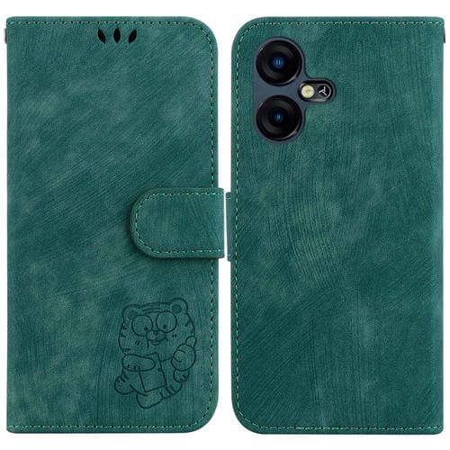 Funda de Cuero en Relieve para Tecno Pova Neo 3 Little Tiger (Verde)