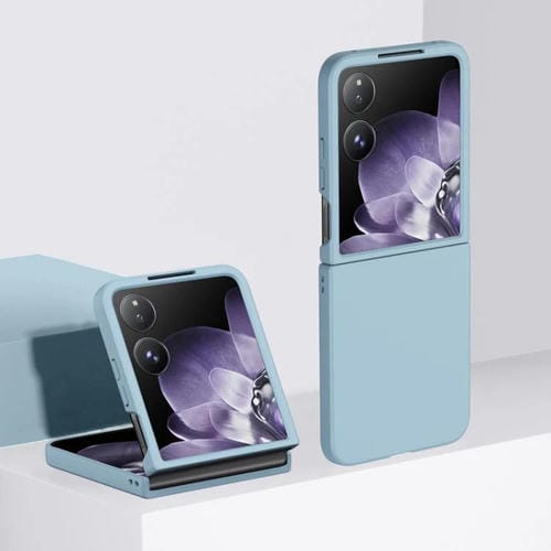 Funda de PC con textura de piel para Xiaomi Mix Flip 2 (azul cielo)