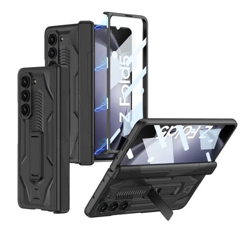 Funda para Teléfono Samsung Galaxy Z Fold5 Gkk con Tapa y Armadura Magnética Integrada con Soporte (Negro)