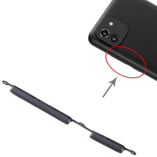 Botão de Energia e Volume Samsung Galaxy A03 SM-A035 (Preto) - Pacote de (10 Peças)
