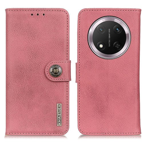 Funda de Cuero Khazneh con Tapa Horizontal y Textura de Piel de Vaca para Honor X9C (Rosa)