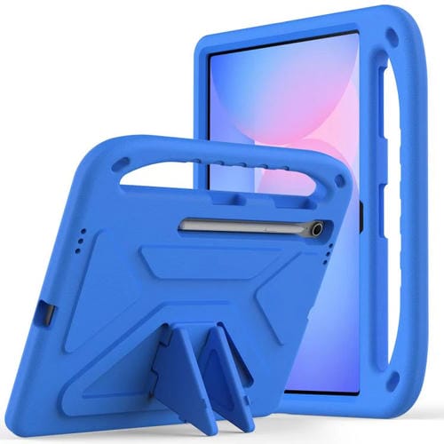 Funda de EVA a prueba de golpes con asa y soporte para Samsung Galaxy Tab S10 FE+ (azul)