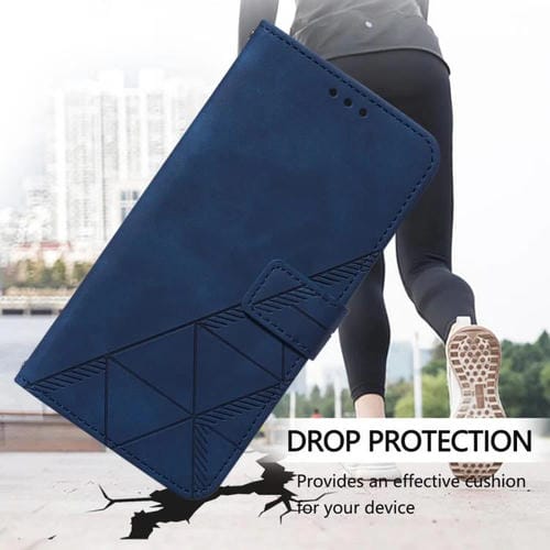 Funda de cuero con relieve 3D para Motorola Moto G15 Power (azul)