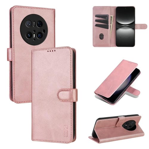 Funda de Piel Sintética Azns con Tapa para Huawei Mate 70 Pro/70 Pro+ (Oro Rosa)