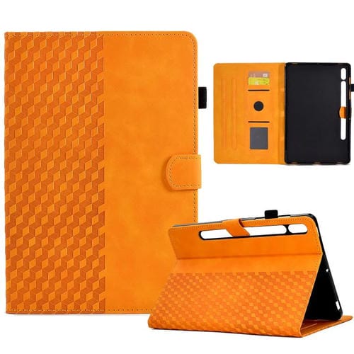 Funda de cuero con relieve de rombos para Samsung Galaxy S10 FE+ (caqui)