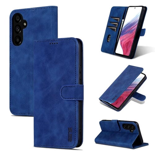 Funda para Samsung Galaxy A35 5G Azns Skin Feel Calf Texture con Tapa (Azul)