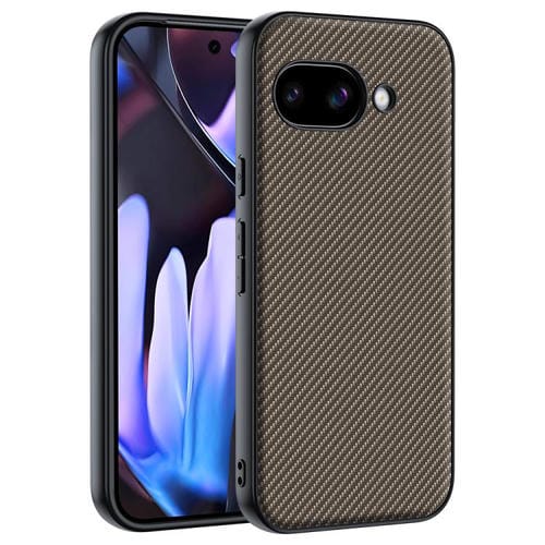 Funda ultrafina con textura de fibra de carbono para Google Pixel 9a (dorada)