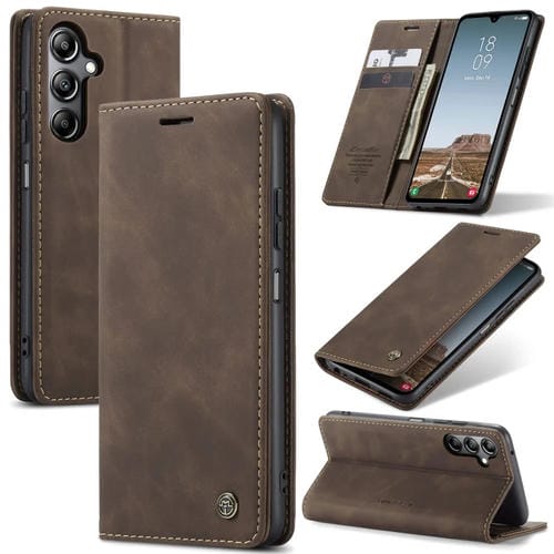 Funda para Teléfono Caseme 013 para Samsung Galaxy A05S con Tapa Horizontal Multifuncional (Café)