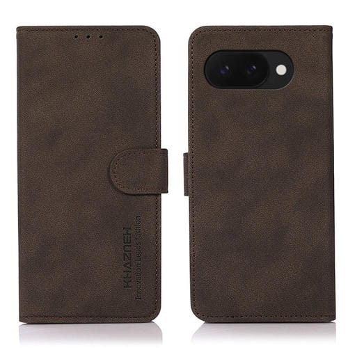 Funda de Cuero Khazneh para Google Pixel 9A con Textura Mate (Marrón)