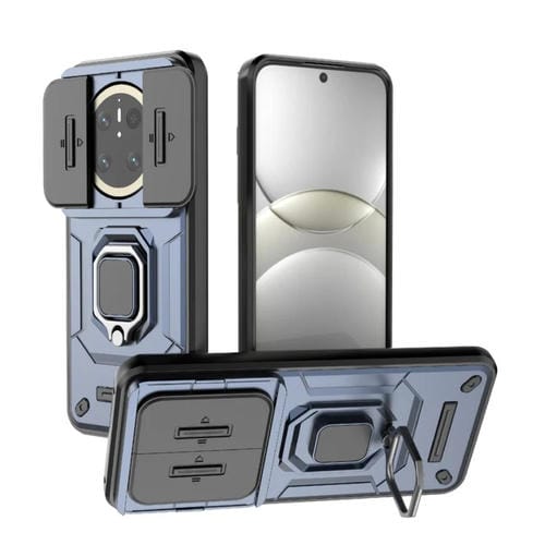 Funda para Teléfono Huawei Mate 70 5G con Soporte y Carcasa Deslizante TPU PC (Azul)