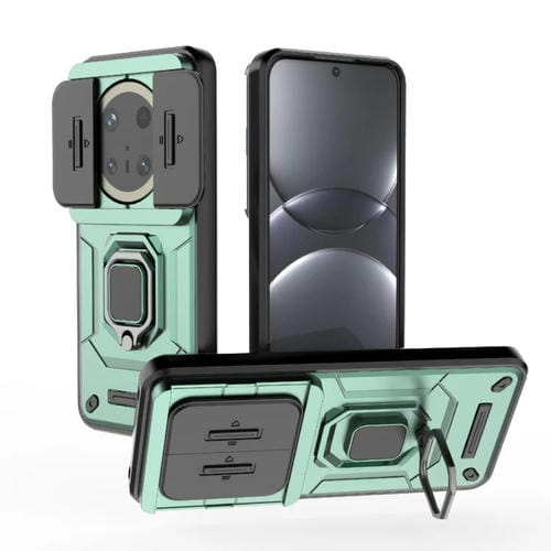Funda para Teléfono Huawei Mate 70 Pro 5G y 70 Pro+ 5G con Soporte y Protección Deslizante TPU + PC (Verde)