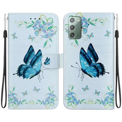 Funda para Teléfono Samsung Galaxy Note20 Cuero Dibujo Textura de Cristal (Pensamientos Azules)