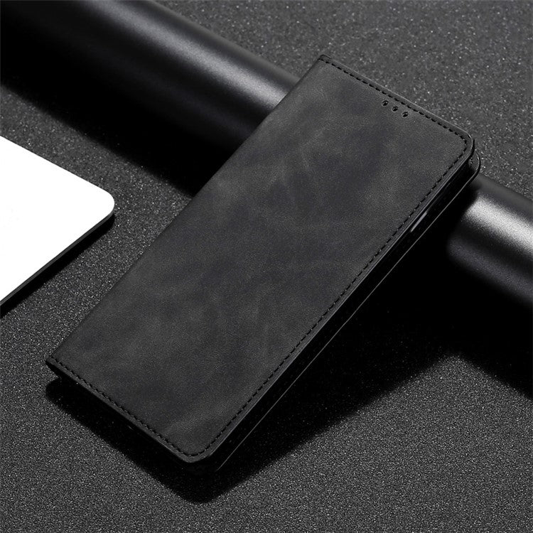 Funda de Cuero Magnética para OnePlus Ace 3 Pro 5G (Negra) con Tacto de Piel