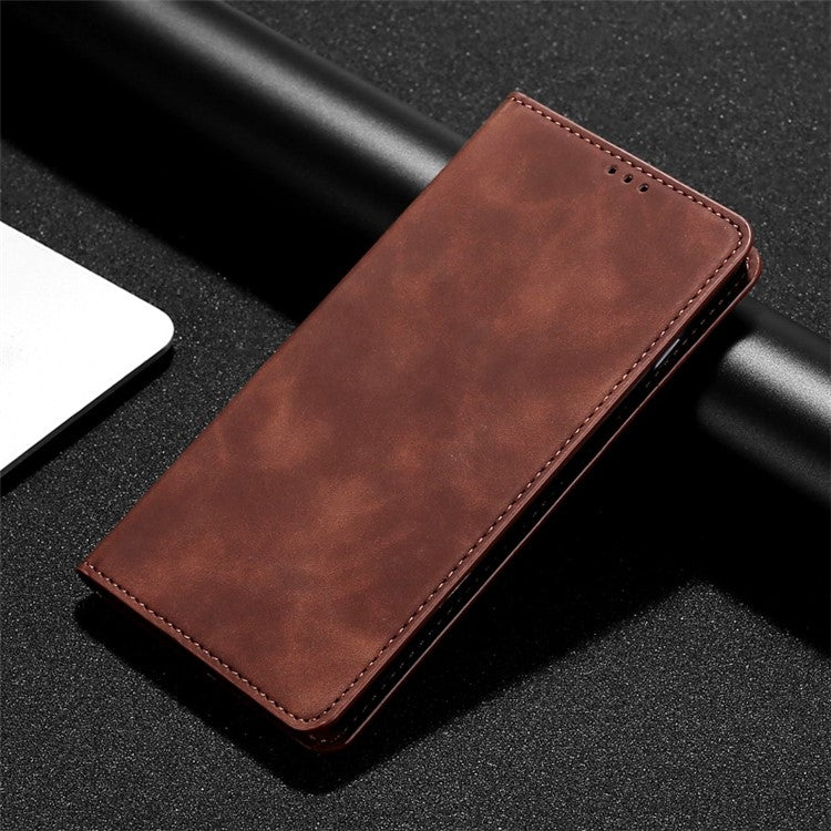 Funda de Cuero Magnética para OnePlus Nord Ce 4 Lite 5G (Marrón Oscuro)