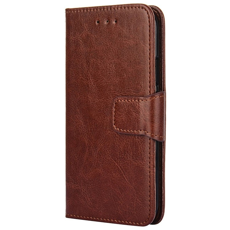 Funda de Cuero con Textura de Cristal para OnePlus Ace 3 Pro 5G (Marrón)
