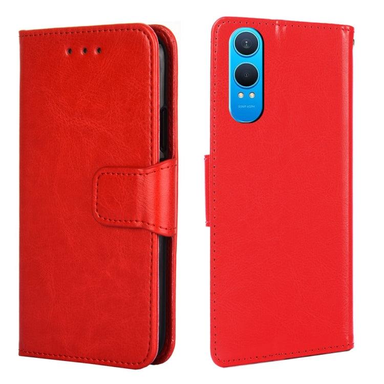 Funda de Cuero con Textura de Cristal para OnePlus Nord Ce 4 Lite 5G (Rojo)