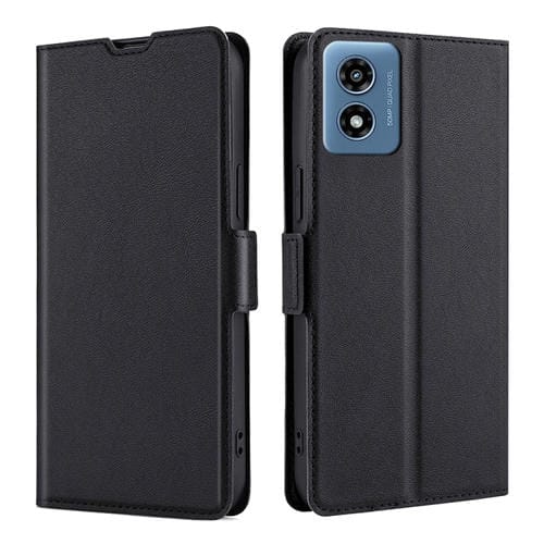 Funda de Cuero con Tapa Horizontal y Hebilla Lateral Ultrafina para Motorola Moto G 5G (2024) (Negro)