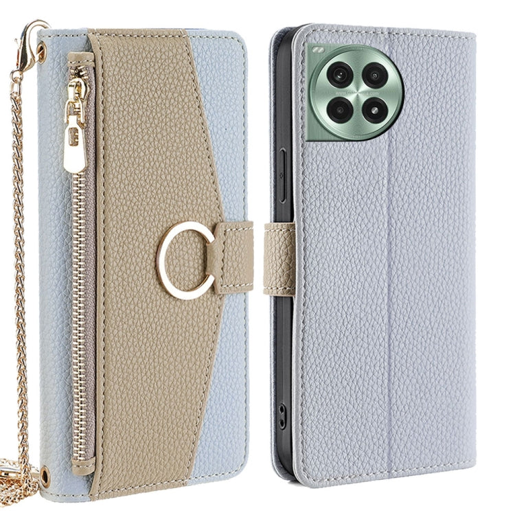Funda de Cuero con Textura de Lichi para OnePlus Ace 3 Pro 5G (Azul)