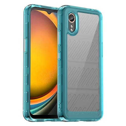 Funda para teléfono Samsung Galaxy Xcover 7 TPU híbrida acrílica serie colorida (Azul Transparente)