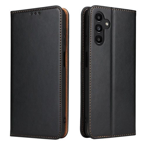 Funda para Teléfono Samsung Galaxy A35 5G Fierre Shann PU Textura Cuero Genuino (Negro)