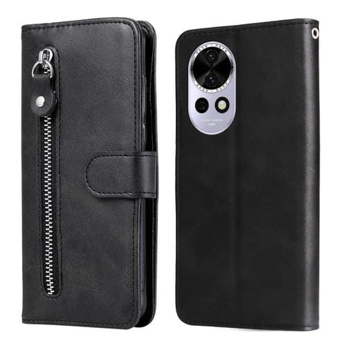 Funda de Piel con Cremallera y Textura de Becerro para Huawei Nova 13 Pro (Negra)
