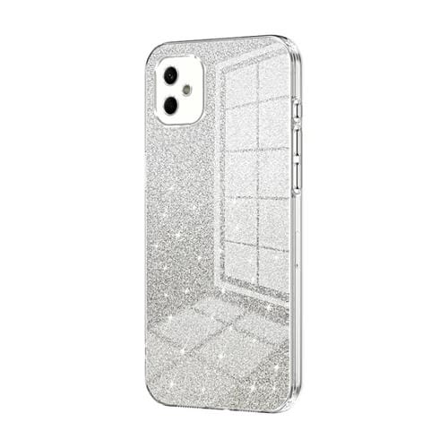 Estuche para Teléfono Samsung Galaxy A05 Galvanizado con Polvo de Brillo Degradado (Transparente)